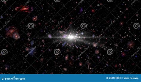 Simulation of Big Bang Explosion with Stars or Galaxies Stock ...