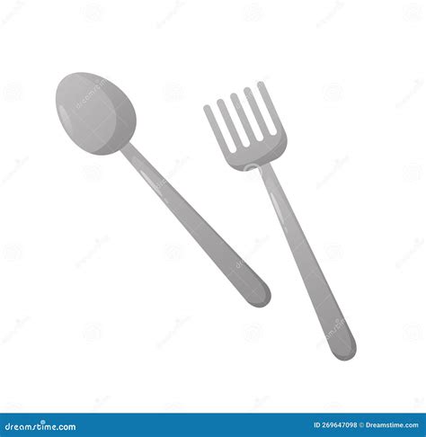 Spoon and Fork Cartoon Isolated Vector Illustration Stock Vector - Illustration of spoon ...