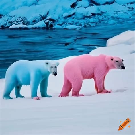 Colorful polar bears on Craiyon