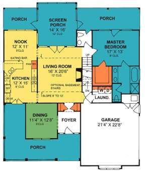 the first floor plan for this house shows the living room and dining area, as well as