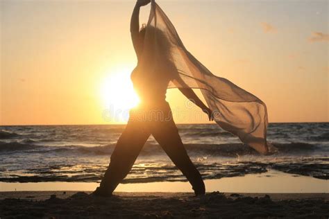 Woman Meditation and Yoga Poses in the Beach Stock Image - Image of calm, happy: 300094539