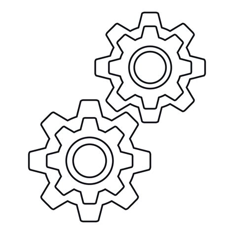 Gear icon, outline style 14647187 Vector Art at Vecteezy