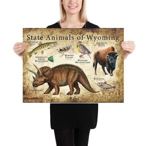 Wyoming State Animals Poster Print | Etsy