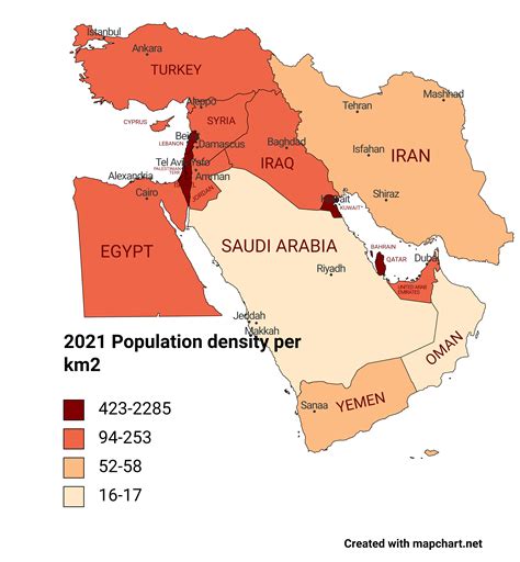 Population Map Of Middle East - Angie Bobette