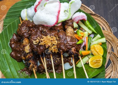 Indonesian Sate Ayam or Chicken Satay Stock Image - Image of ketupat ...