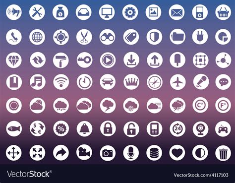 Web design and technology icons Royalty Free Vector Image