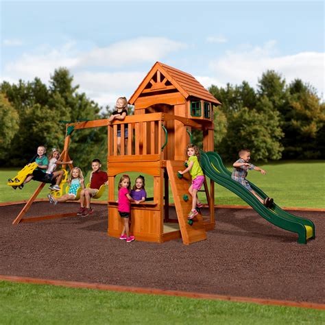 Backyard Discovery Atlantis Cedar Wooden Swing Set - Walmart.com ...