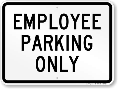 Employee Parking Only Printable Sign