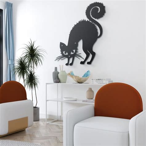 Black Cat Metal Wall Art