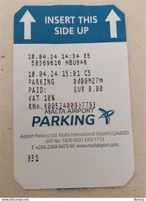 Andere & zonder classificatie - Malta Airport parking ticket 2024