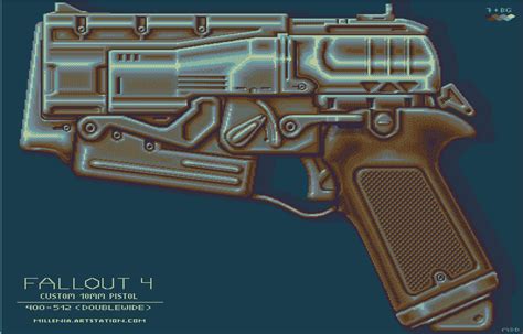 Custom 10mm pistol from Fallout 4 (400x512, 8 colours) : r/Pixelguns