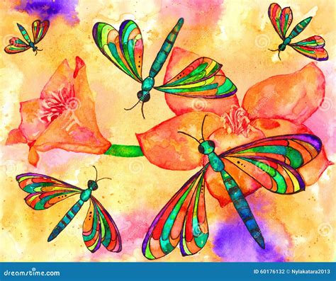 Dragonflies Stock Illustration - Image: 60176132