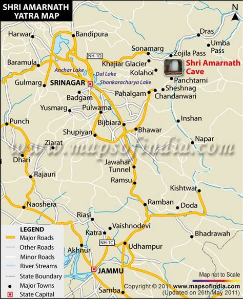 Amarnath Yatra Route Map | Map, Political map, Route map