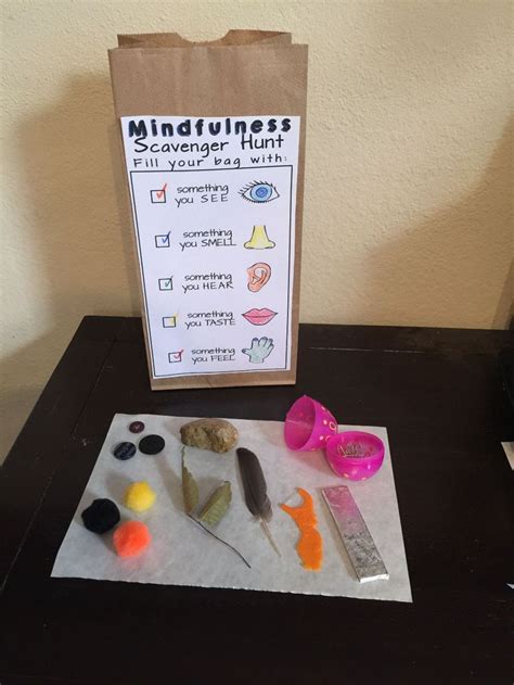 therapy mindfulness scavenger hunt for kids - Google Search | Mindfulness for kids, Coping ...