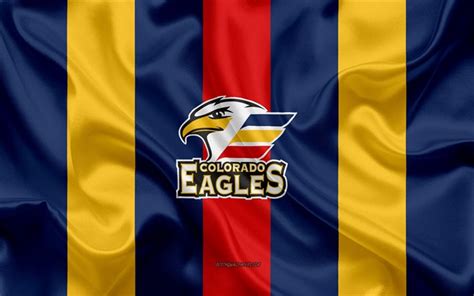 Download wallpapers Colorado Eagles, American Hockey Club, emblem, silk ...