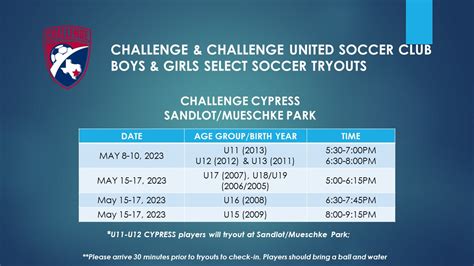 TRYOUTS | Challenge Soccer Club