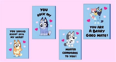 Digital Kids Valentine's day friendship cards, printable Bluey ...