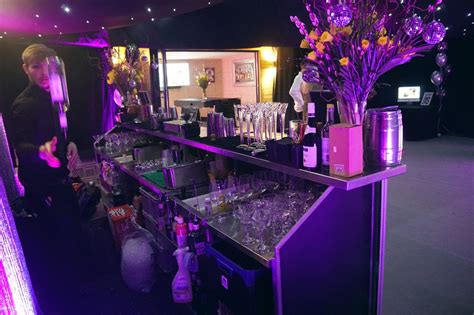 Stunning purple mobile bar hire for a private event in Bramley, Surrey - Ace Bar Events