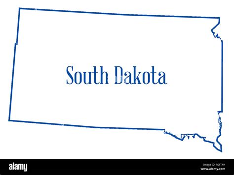 Outline map of the state of South Dakota isolated Stock Photo - Alamy