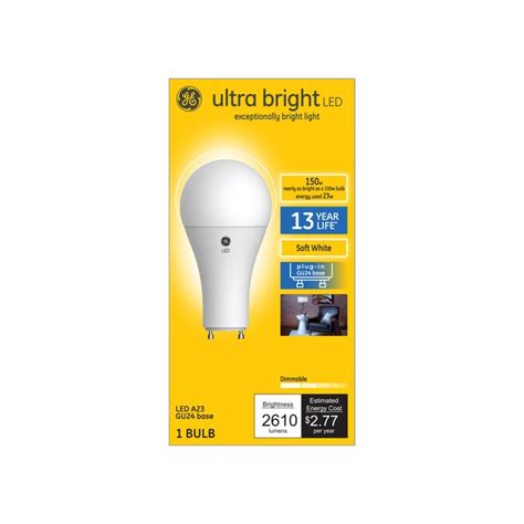 GE Ultra Bright LED 150-Watt EQ A23 Soft White Dimmable LED Light Bulb ...