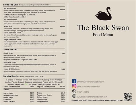 Menu at Black Swan pub & bar, Brandesburton