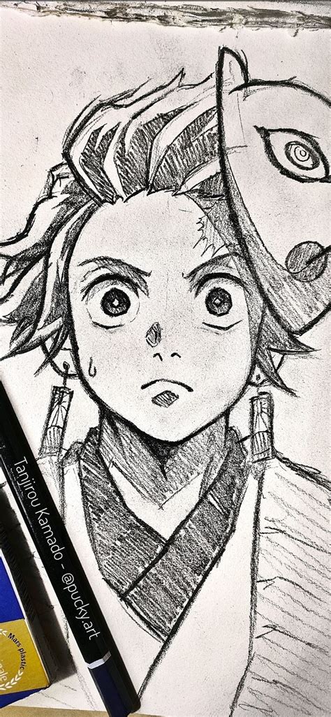 Tanjirou Kamado from Demon Slayer! Pencil sketch of Kamado Tanjiro of ...