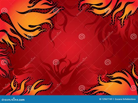 Red fire flames background stock illustration. Illustration of hell ...