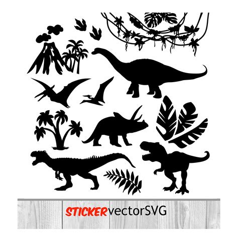 Jurassic Park Dinosaur Clipart Pack Dinosaurs silhouette | Etsy in 2020 | Dinosaur silhouette ...