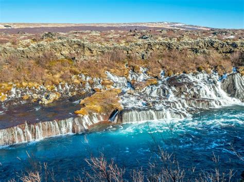 Hraunfossar Waterfall in Iceland Stock Image - Image of autumn, volcano: 128352171