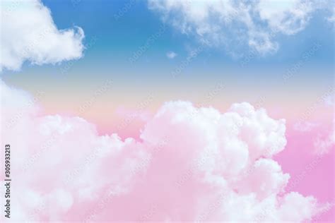 Pastel sky wallpaper, abstract background with clouds and sunlight ...