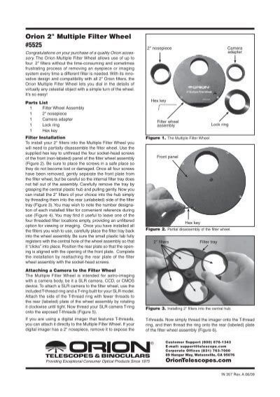 Orion 2" Multiple 4-Filter Wheel