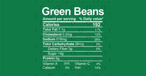 green beans nutrition facts - Green Beans Nutrition Facts - T-Shirt | TeePublic