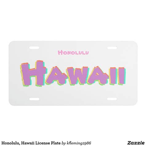 Honolulu, Hawaii License Plate | Zazzle | License plate, Cards, Tool design