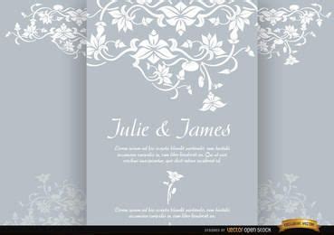 Floral frame with ribbon - Vector download