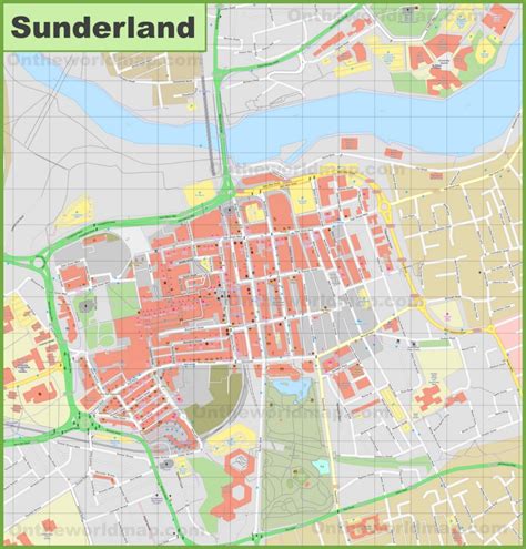 Sunderland city centre map - Ontheworldmap.com