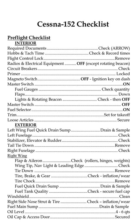 Cessna-152 Checklist - Vluchtvoorbereiding.nl