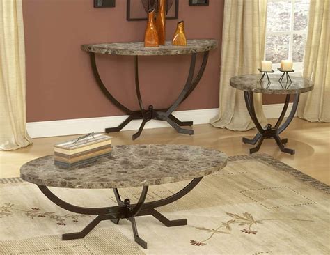 Stone Top Coffee Table Bring Natural Look in Living Room