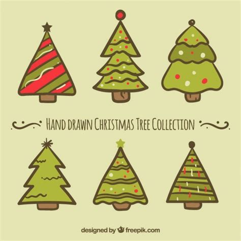 Free Vector | Hand drawn christmas trees collection