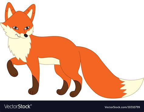 Cartoon fox vector image on VectorStock | Red fox art, Arctic fox art ...