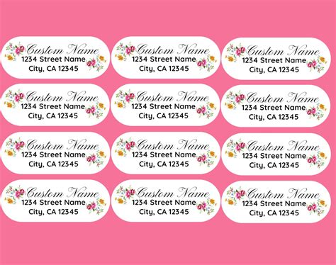 Floral Return Address Labels, Custom Personal Labels, 30 Individual Labels in 1 Pack, Wedding ...