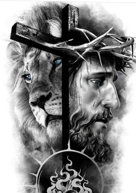 Jesus Artwork, Jesus Christ Painting, Mens Lion Tattoo, Cross Tattoo ...