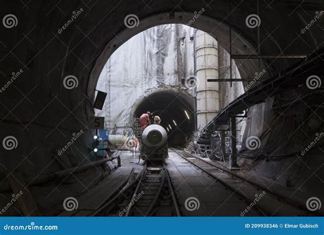 A Railway Tunnel Construction Site Stock Photo - Image of mining, shaft ...