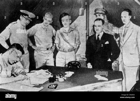 General walter bedell smith signing armistice hi-res stock photography ...