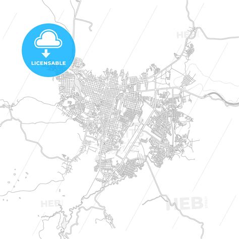 Uruapan, Michoacán, Mexico, bright outlined vector map - HEBSTREITS