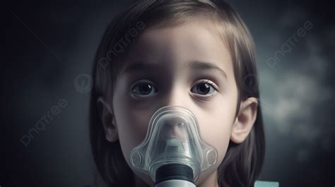 Girl Wearing An Oxygen Mask Background, Cystic Fibrosis Picture, Health, Medical Background ...