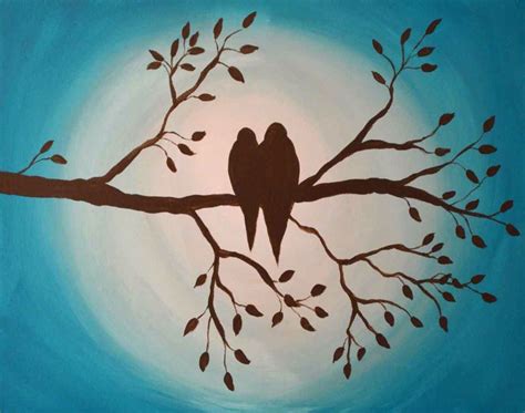 Lovebirds | Canvas painting projects, Art painting, Painting