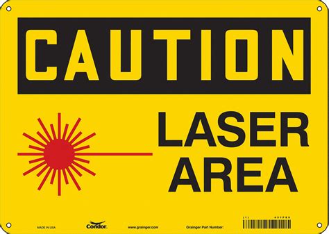 CONDOR Safety Sign, Sign Format Traditional OSHA, Laser Area, Sign ...