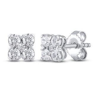 Diamond Stud Earrings 1/2 ct tw Round 14K White Gold | Jared