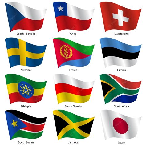 Premium Vector | Set Flags of world sovereign states Vector illustration