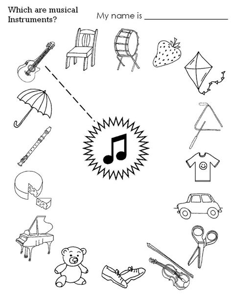 Musical instruments worksheet for kids | Crafts and Worksheets for ...